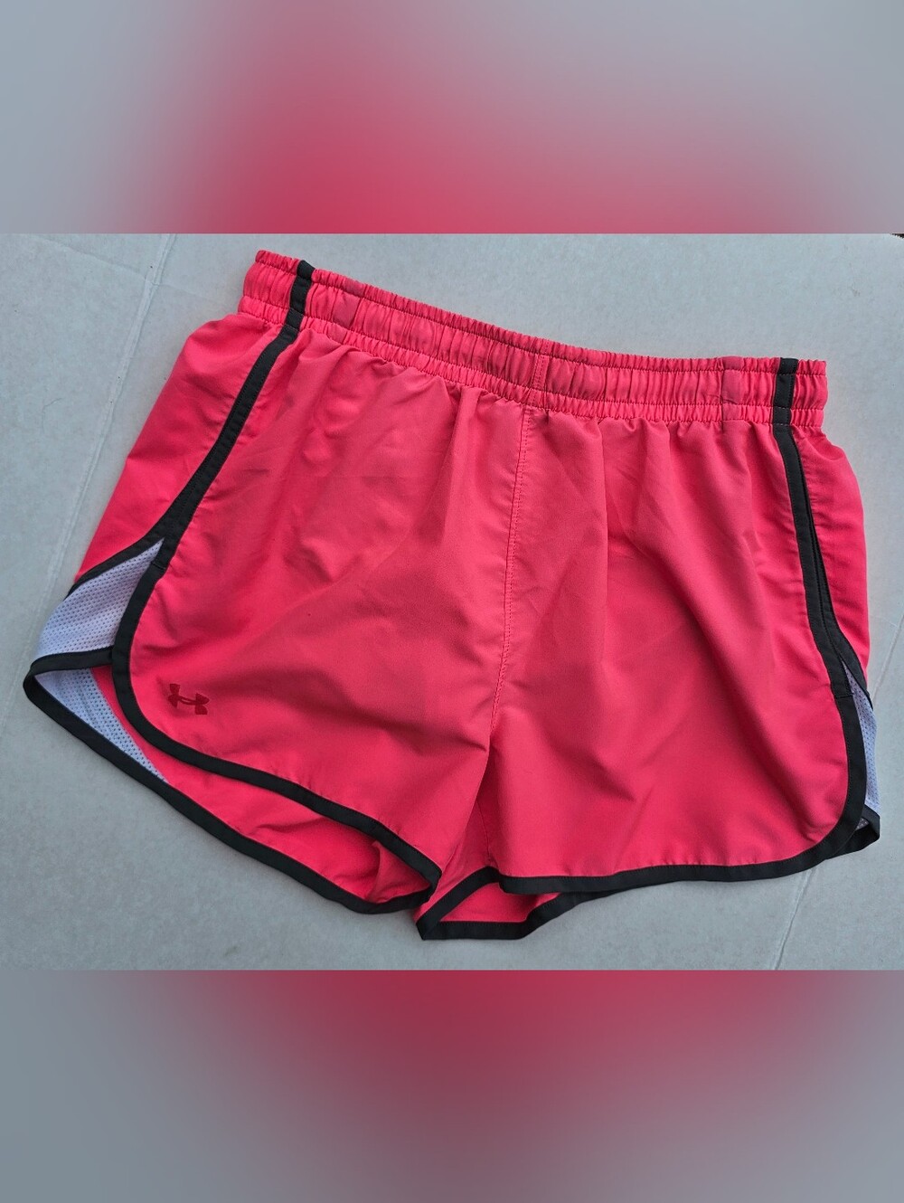 Under Armour Hot Pink Athletic Shorts with Black Trim